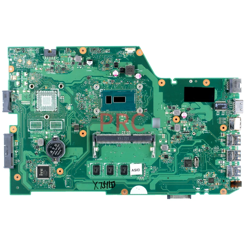 Description Picture 2 of itemREV.2.0 REV.2.3 REV.2.5 For ASUS X751LD Laptop Motherboard I3-4030U I3-5010U I5-5200U RAM 4G 820M 2G Notebook Mainboard