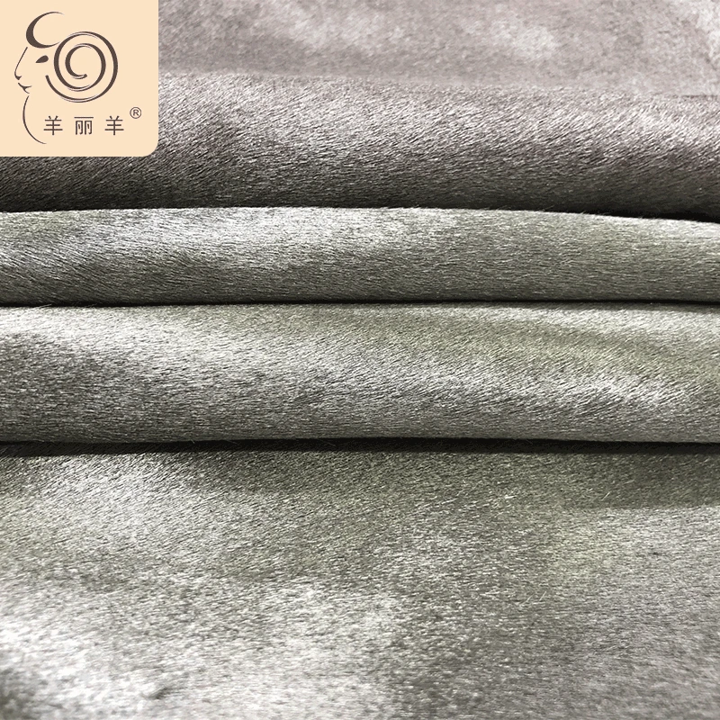 

Imported from electroplating silver fetal bovine fur clothing bags head layer cowhide true fur leather wholesale