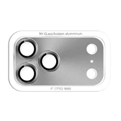 Premium Metal Camera Lens Protector with Tempered Glass Cover - iPhone 17 AIR (Sliver - A)