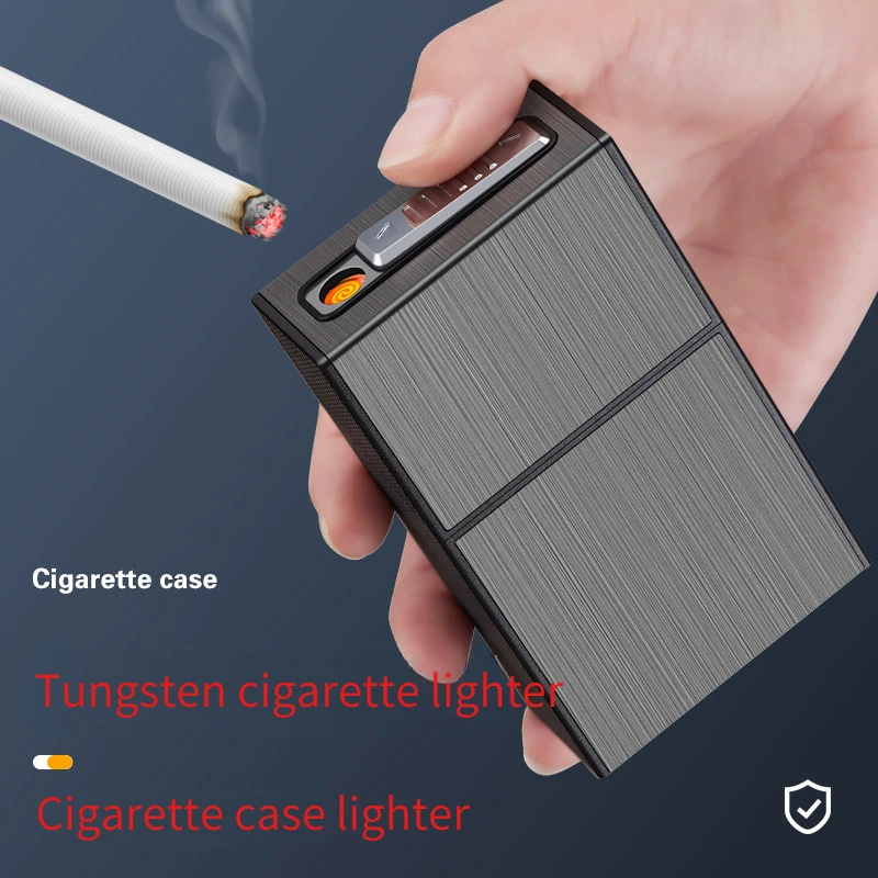 Hot-selling Cigarette Case Lighter USB Rechargeable Rough Cigarette 20 Pack Rechargeable Integrated Lighters&Smoking Accessories