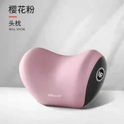 Deluxe Ergonomic Car Neck and Lumbar Support Cushion Set (Pink Pillow)