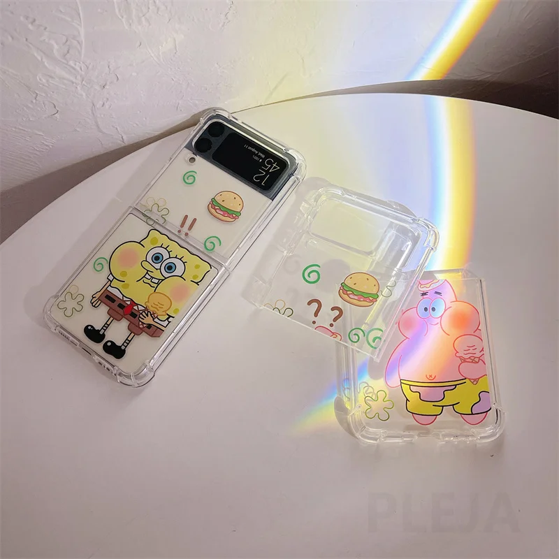 Cute Cartoon Animals Couples Phone Case For Samsung Galaxy Z Flip 3 5G Soft Clear Cover Funad For ZFlip3 Flip3 Protective Shell samsung galaxy z flip3 case