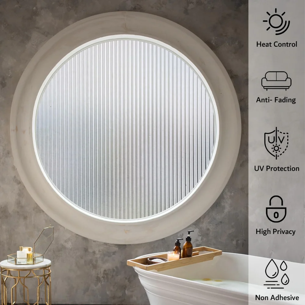 FANCY FIX Changhong 3D privacy glass film electrostatic adsorption frosted reed glass film translucent decorative stickers