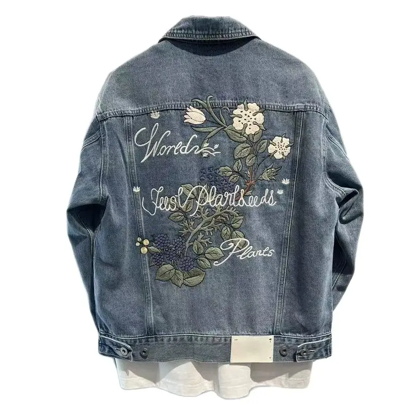 

ADO Star New Cowboy Jacket Flower Embroidered Couple Coat Tide in Autumn and Winter 01