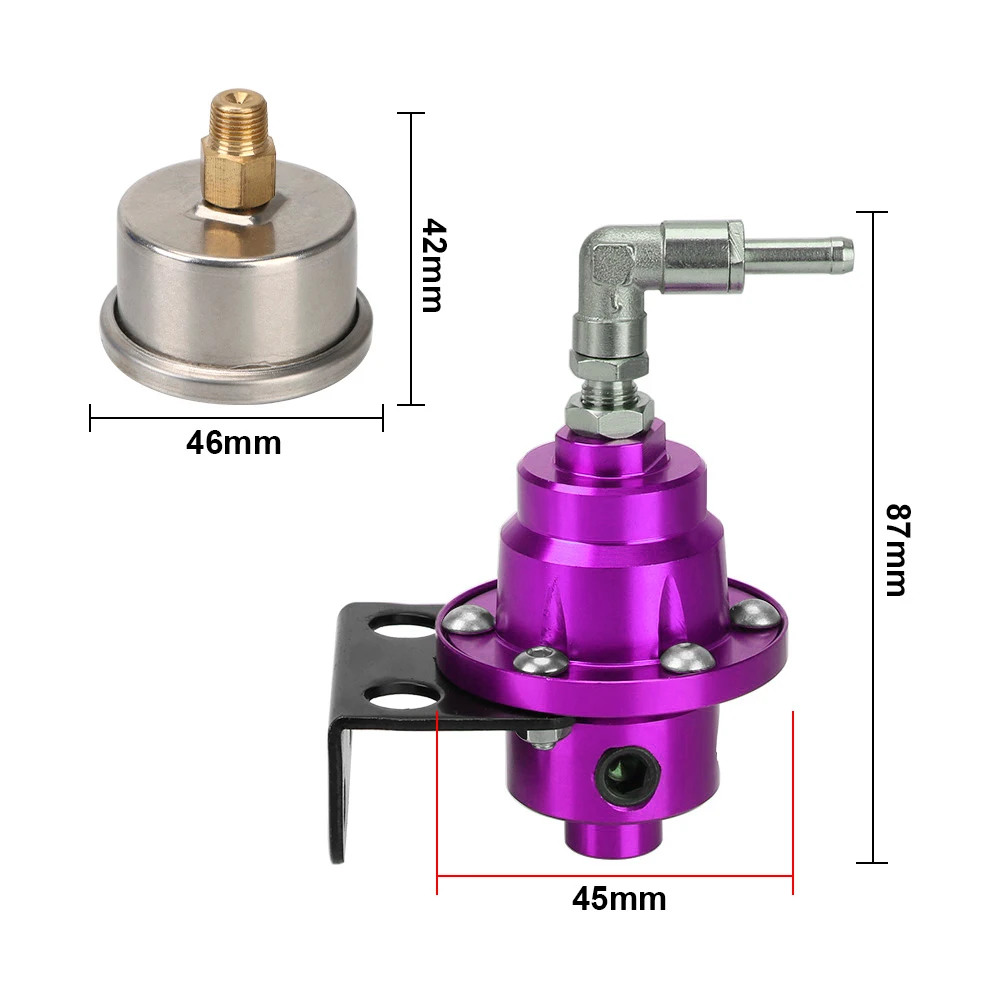 Fuel Pressure Regulator Universal SARD Style Adjustable Jdm Turbo With Original Gauge AN6 1/8 NPT Fitting Car Accessories fuel pressure regulator