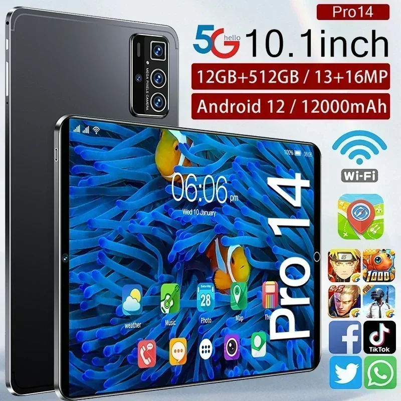 

Global version New Pro 14 Tablet 5G unlocked I Pad 4G Mobile Pro Pad Tablet 4g Android original tablet 10.1inch android tablets