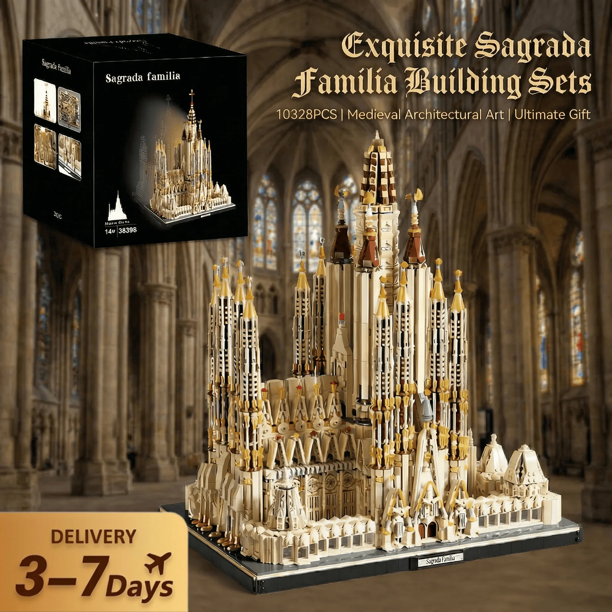 Średniowieczna Barcelona Sagrada Familia Kościół Katolicki Model z klocków z Polski za $169.83 / ~659zł