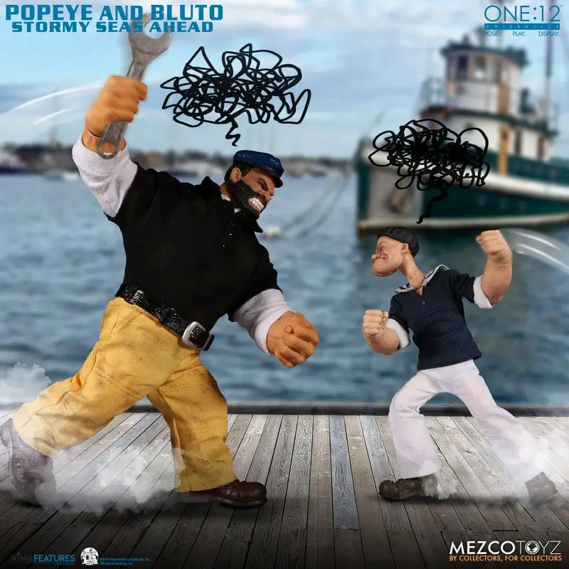 

Original MEZCO POPEYE: Popeye & Bluto Stormy Seas Ahead 1/12 Box Set In Stock Anime Action Collection Model Toys