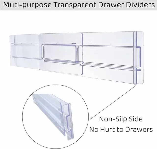6Pcs Adjustable Transparent Drawer 6Pcs Adjustable Transparent Drawer