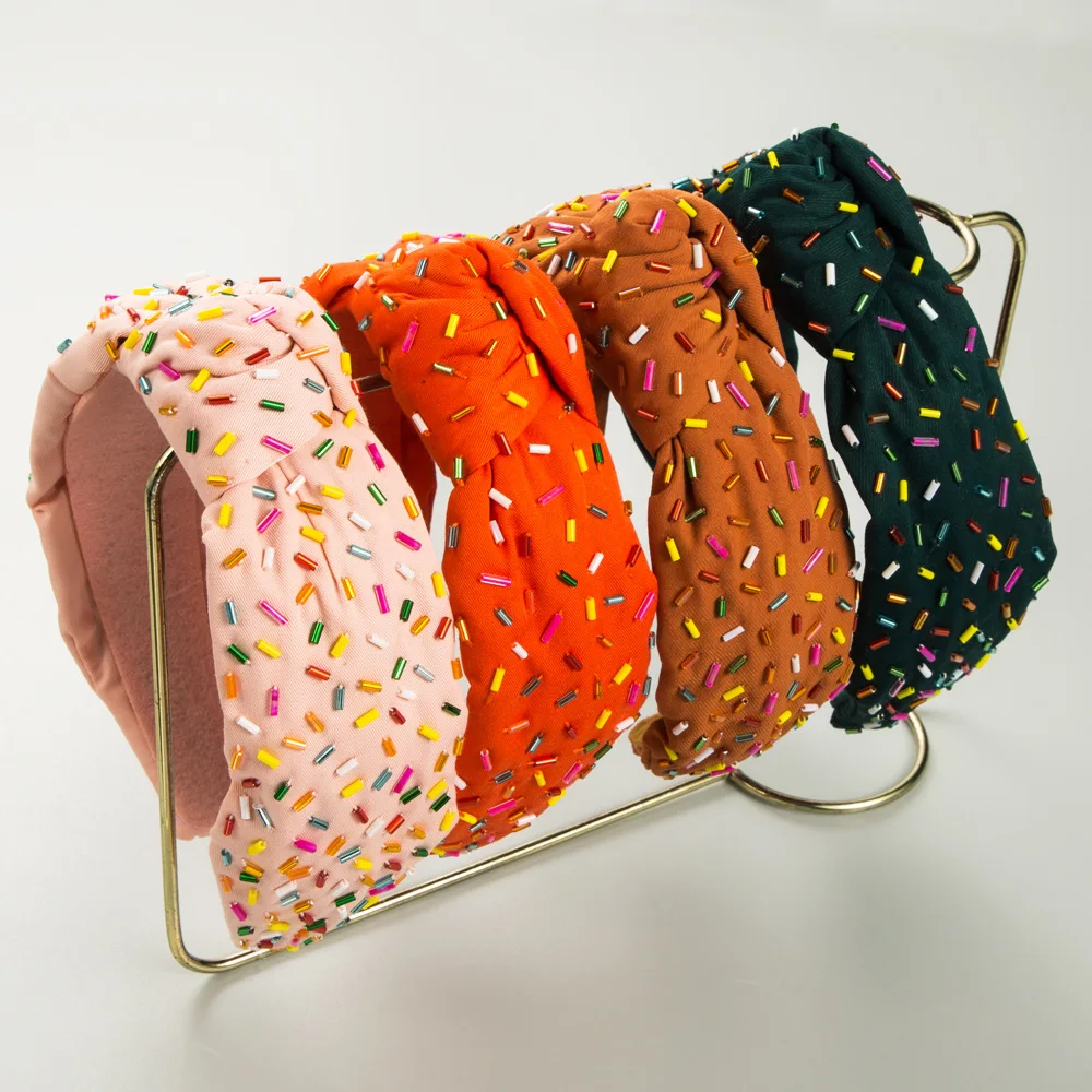 

Яркие бусины фестиваль губка узел ободок для волос