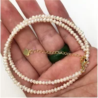 Collier de perles naturelles simples pour femmes, collier ras du cou Joker, cadeau d'amour de mariage, bijoux fantaisie, vente en gros, 4mm 4