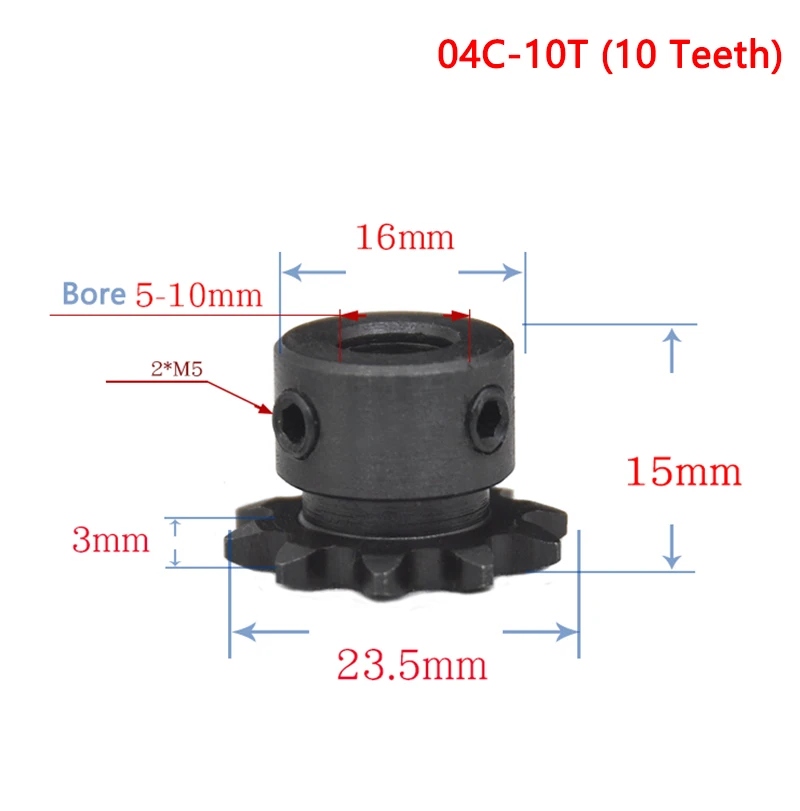 1pc 9T 10T 04C Sprockets for Roller Chain 9 10 Tooth 45# Steel Gear Industrial Drive Sprocket Bore 5 6 6.35 8 10mm