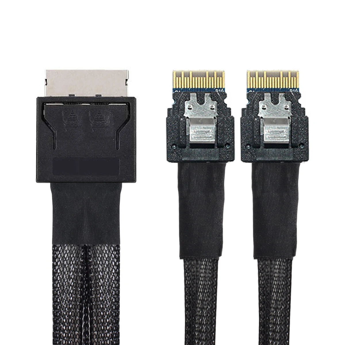 

Cablecc Dual SFF-8654 Slimline 4x SSD Data Active для OCuLink PCIe PCI-Express SFF-8611 8x 8-полосный кабель 50 см