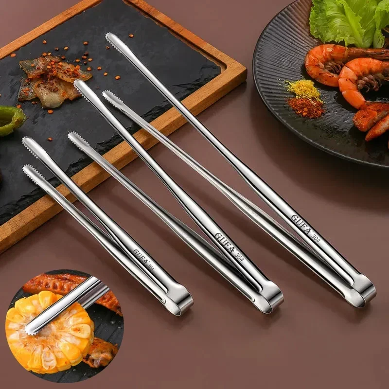 Food Tongs Barbecue Non-Slip Cooking Clip Stainless Steel Portable Picnic Tweezer Salad Steak Clamp Bread food tongs