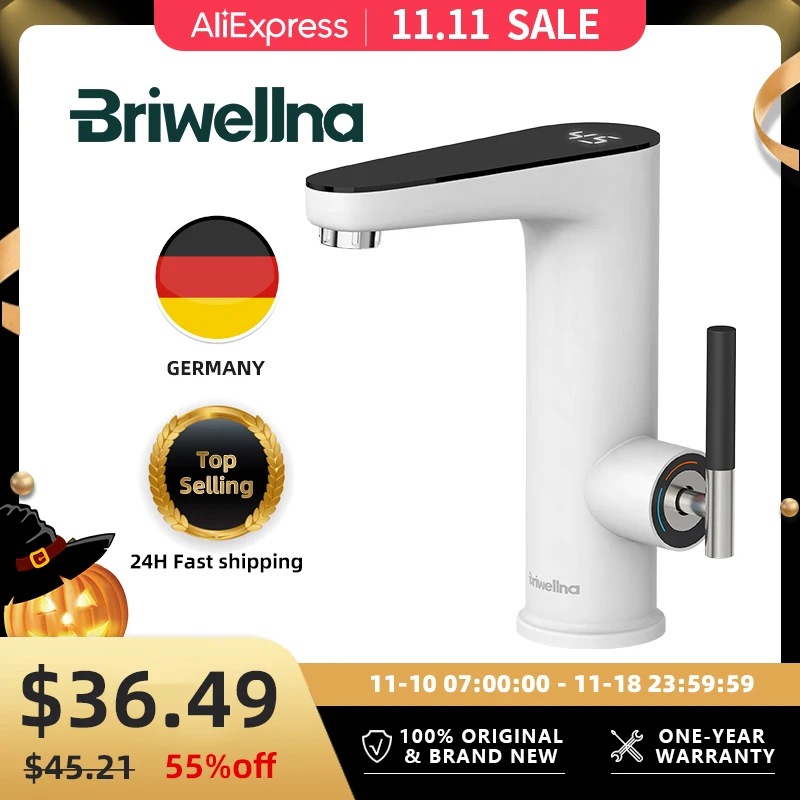 Briwellna Electric Water Heater 220V Kitchen Faucet Tankless Geysers Faucet Heater Heating Tap Instantaneous Heaters Robinet