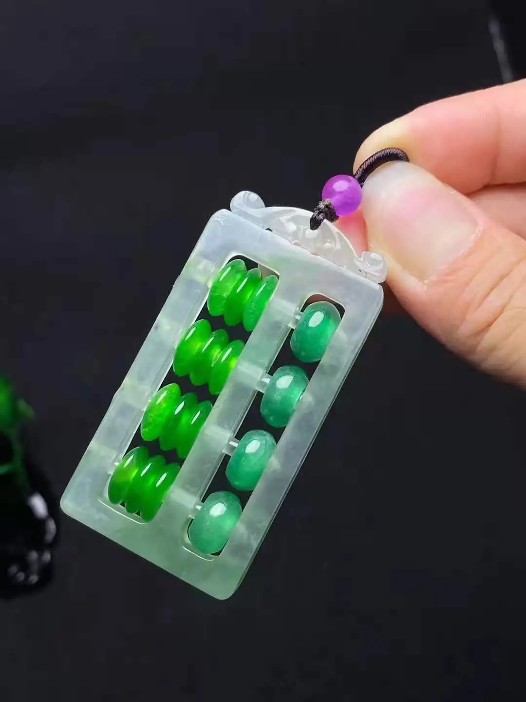 

100% натуральный нефрит высшего сорта ледяной Abacus jadeite нефритовый зеленый нефритовый кулон Нефритовое ожерелье стандартное ожерелье для женщин и мужчин