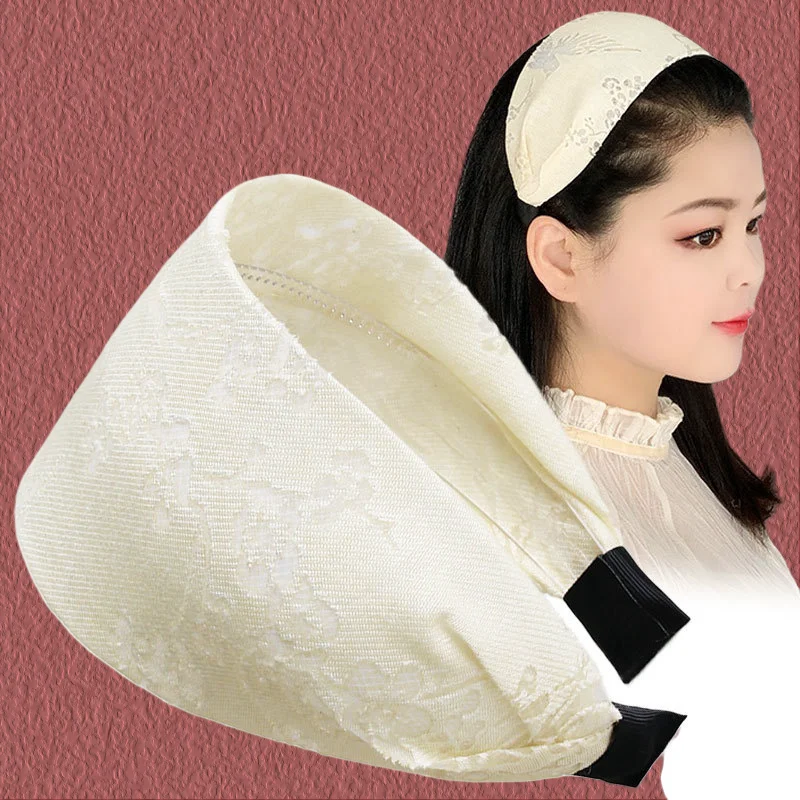 Vintage-Stirnband mit breiter Krempe, gemustertes Haarband, klassische Haarreifen, Haar-Accessoires im chinesischen Stil – Detail 1