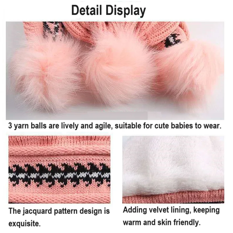 3-10years kid&lsquo;s princess hat warm ear protection woolen hat