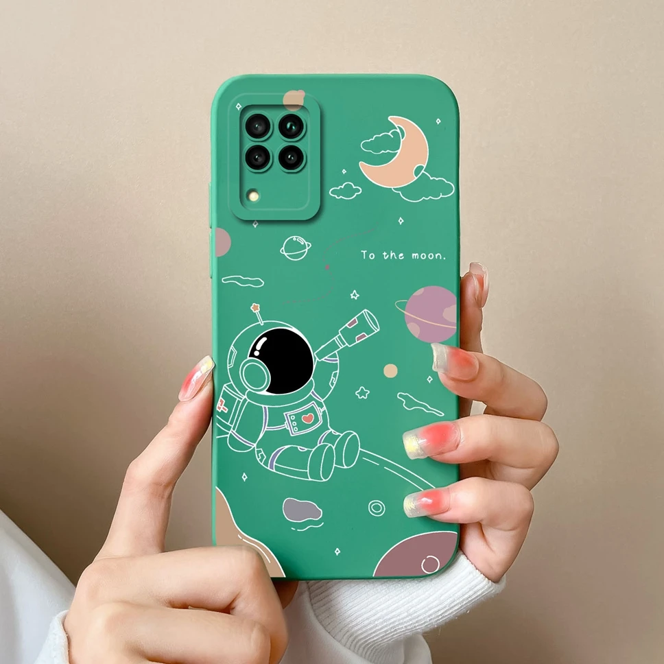 Lovely Astronaut Smooth Liquid Back Cover Case for Huawei P40 Lite Series
