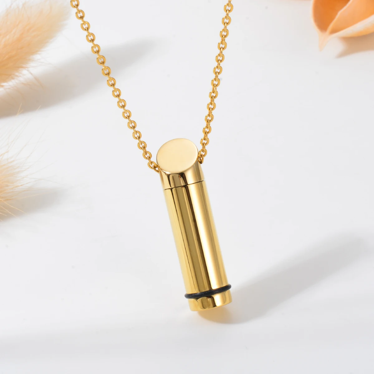 Stainless Steel Colors Cylinder Urn Ash Cremation Jewelry - Main Image