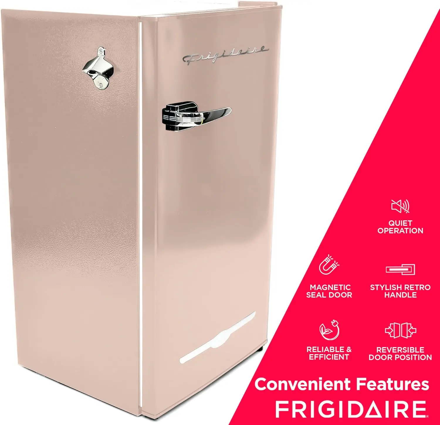 Retro Compact Fridge with Chiller, 3.2 cu ft Countertop Fridge with Built-In Bottle Opener, Compact Refrigerator for Office, Bed