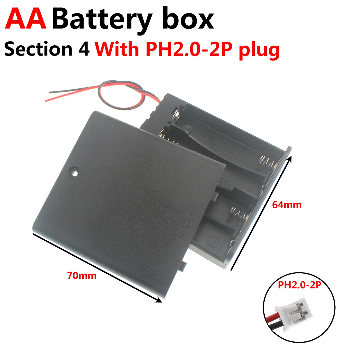 5PCS/2PCS custodia per batteria in plastica fai da te 1 2 3 4 custodie per banca di alimentazione AA contenitore per batteria 1X 2X 3X 4X 6X 8X cavo metallico
