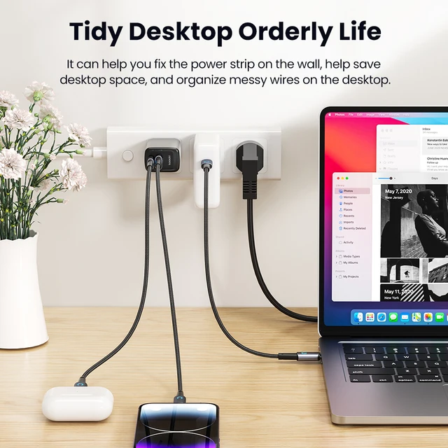 Toocki Self-Adhesive Power Socket Strip Fixator Wall Mounted Self Adhesive Punch Free Row Plug Holder for Kitchen Home Office 2