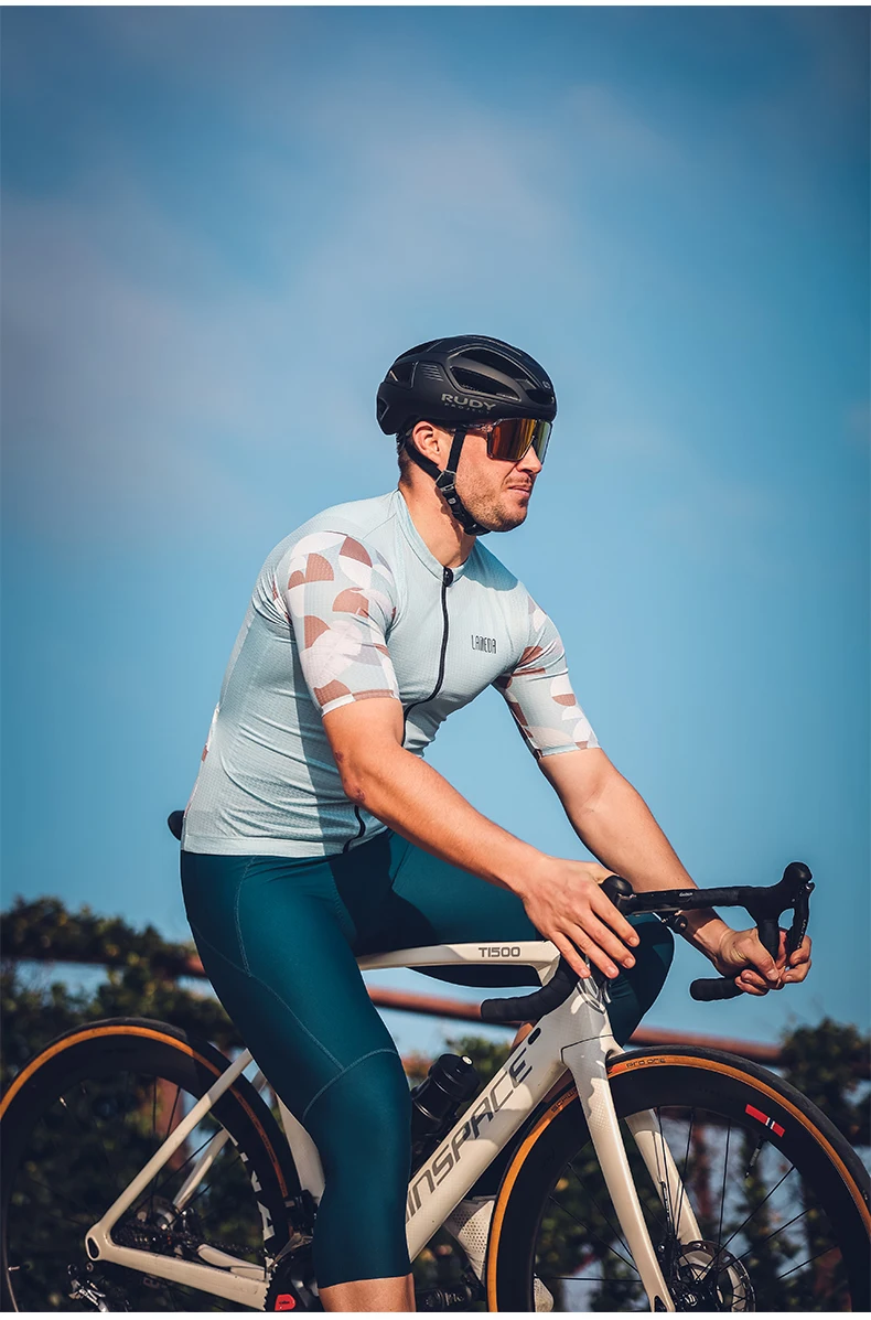 LAMEDA Herren-Radtrikot, Freizeit, Fahrrad, kurzärmelig, 3 Taschen, Rennrad-Shirt, Sommer, atmungsaktiv, MTB-Kleidung, durchgehender Reißverschluss, Herren – Detail 14