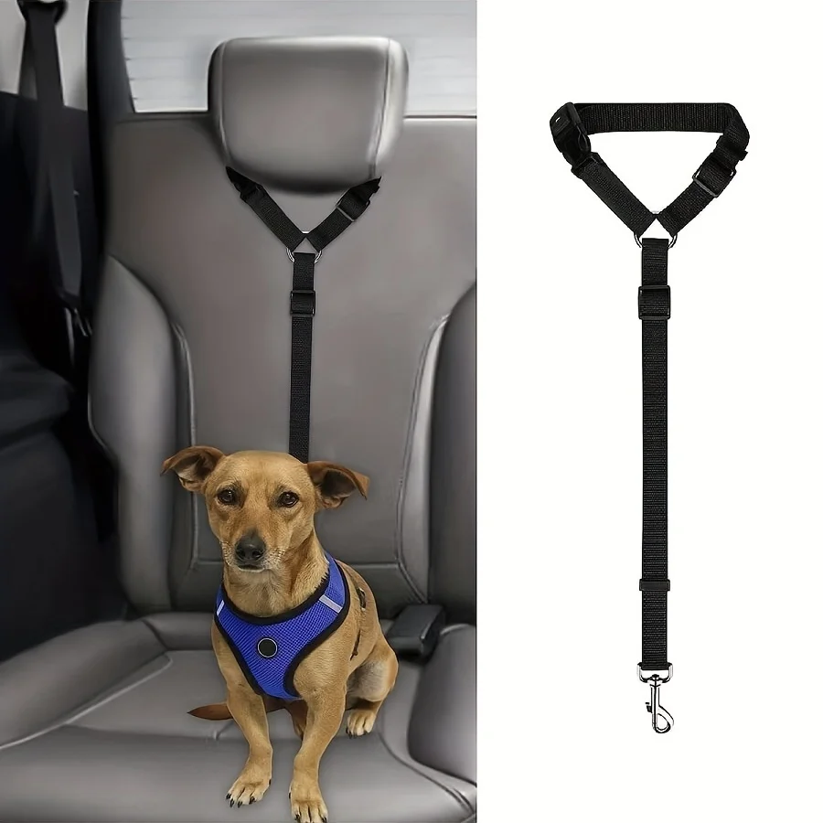 Pet car safety rope, adjustable dog harness, pet car safety belt adjustable dog towing rope Pet car safety rope, adjustable dog harness, pet car safety belt adjustable dog towing rope