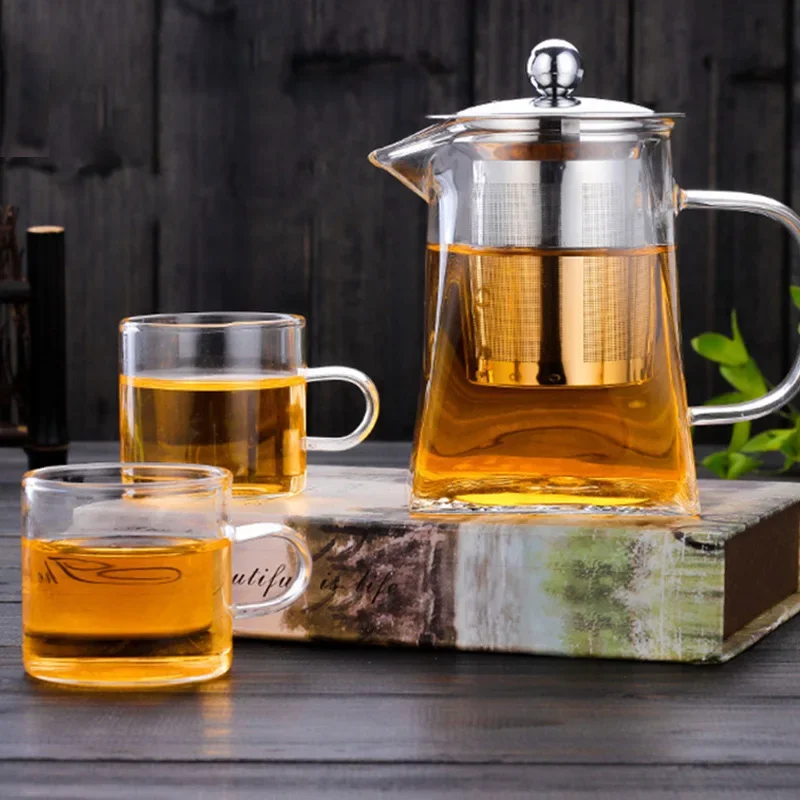 Glass Teapot with Infuser Tea Set Kettle Maker Infusers Jug Teaware Kitchen Dining Bar Home Tea Kit  Glass Teapot  Samovar