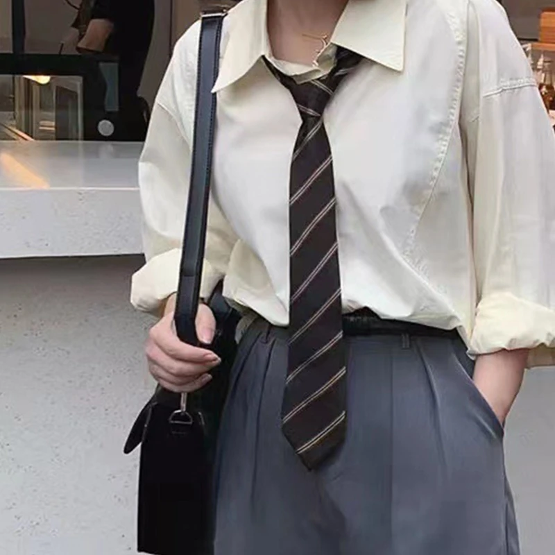 Bow Tie JK Uniform Tie Pre-tie Bow Ties Uniform Ties For Student Solid Color Basic Small Necktie Long Skinny