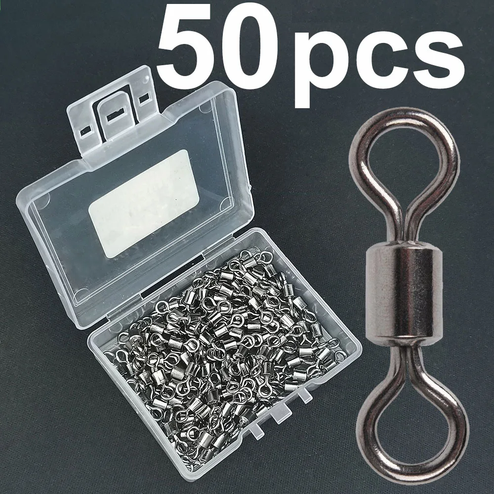 Premium Fishing Barrel Bearing Swivel Set with Solid Ring and Lure Connector – Tackle Accessories Kit