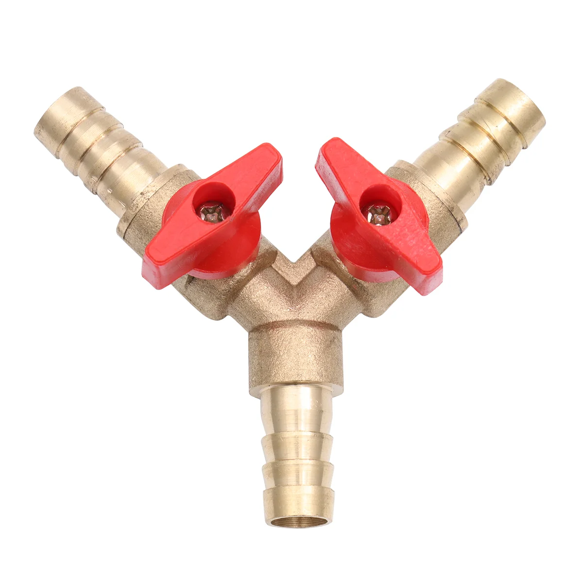 

3 Way Shut Off YShaped 3 Way Union Intersection Brass Shut Off Fitting ( Copper 10mm Golden Red )