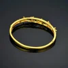 Women's Wedding Bridal Cubic Zircon Cuff Bangle Bracelet Indian Africa Lady Jewelry Ethiopian Gold Color Bride Jewelry Gift 4