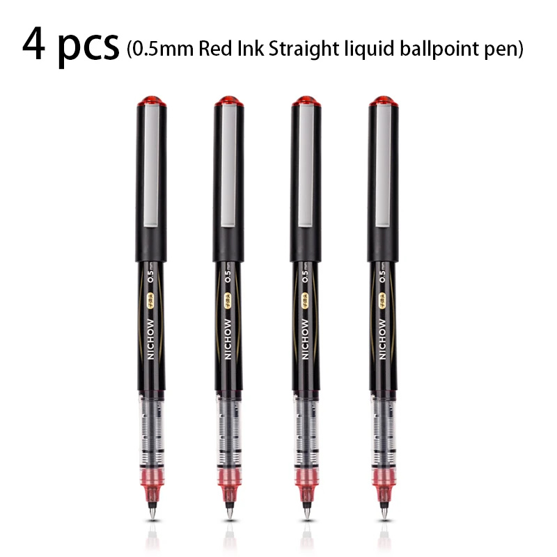 デリ0.5ミリメートル黒、青、赤インクストレート液体ボールペンペン