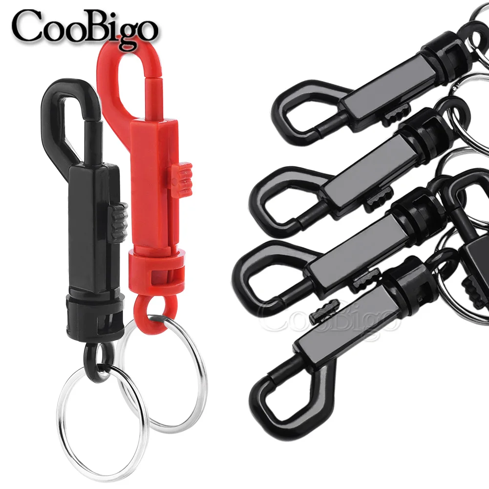 10pcsPlasticKeychainClipsRotarySnapHookKeyringHolderSplitO