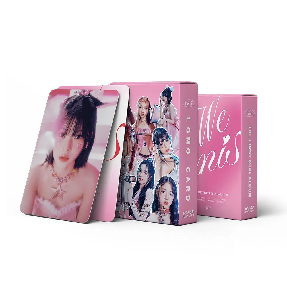 

Kpop UNIS The 1st Mini альбом WE UNIS Boxed Card 55 шт./Комплект Высокое качество HD фото в Корейском стиле Ломо Card Fans коллекция фотокарт