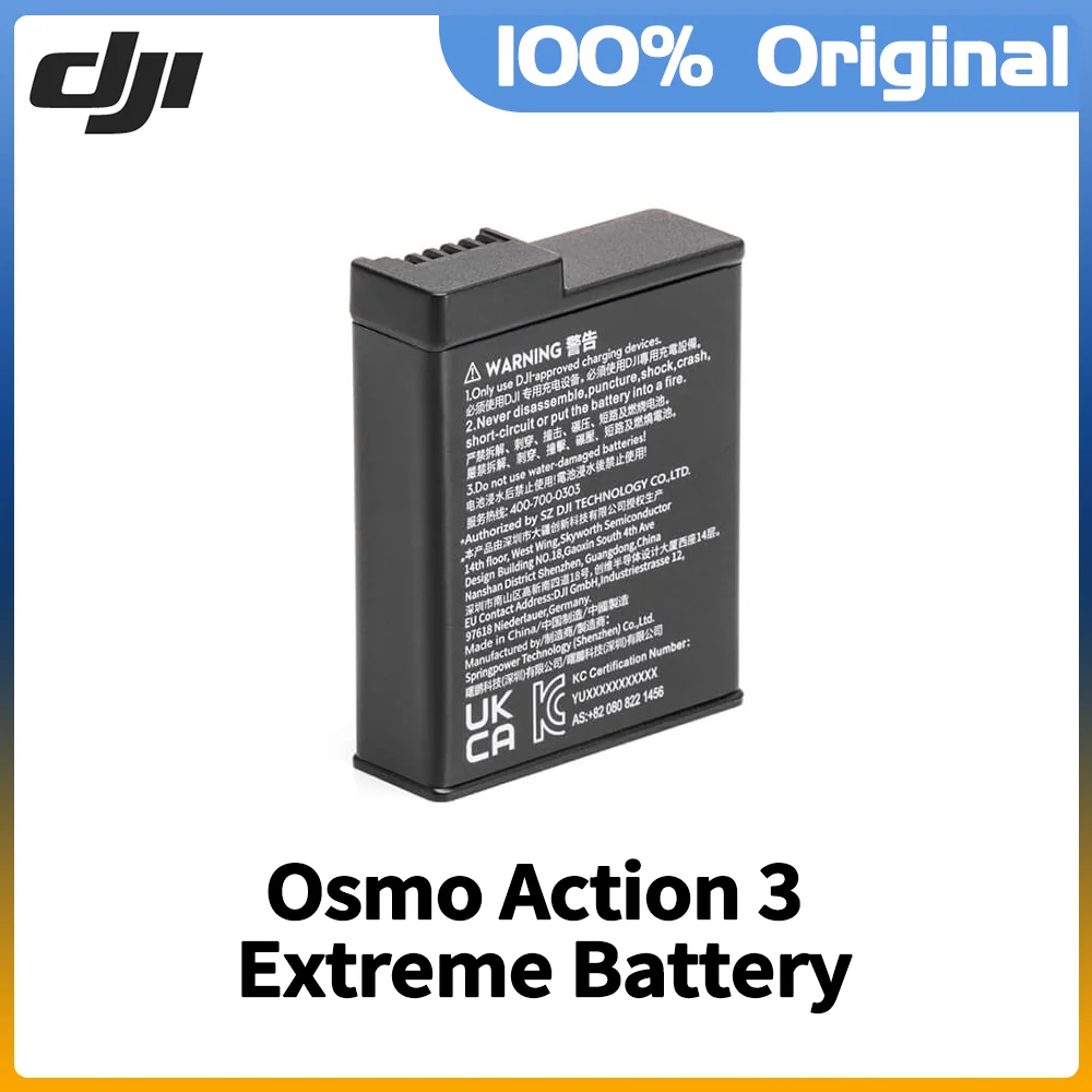 DJI Osmo Action 3 Extreme Battery 1770 mAh Up to 160 Minutes of Battery