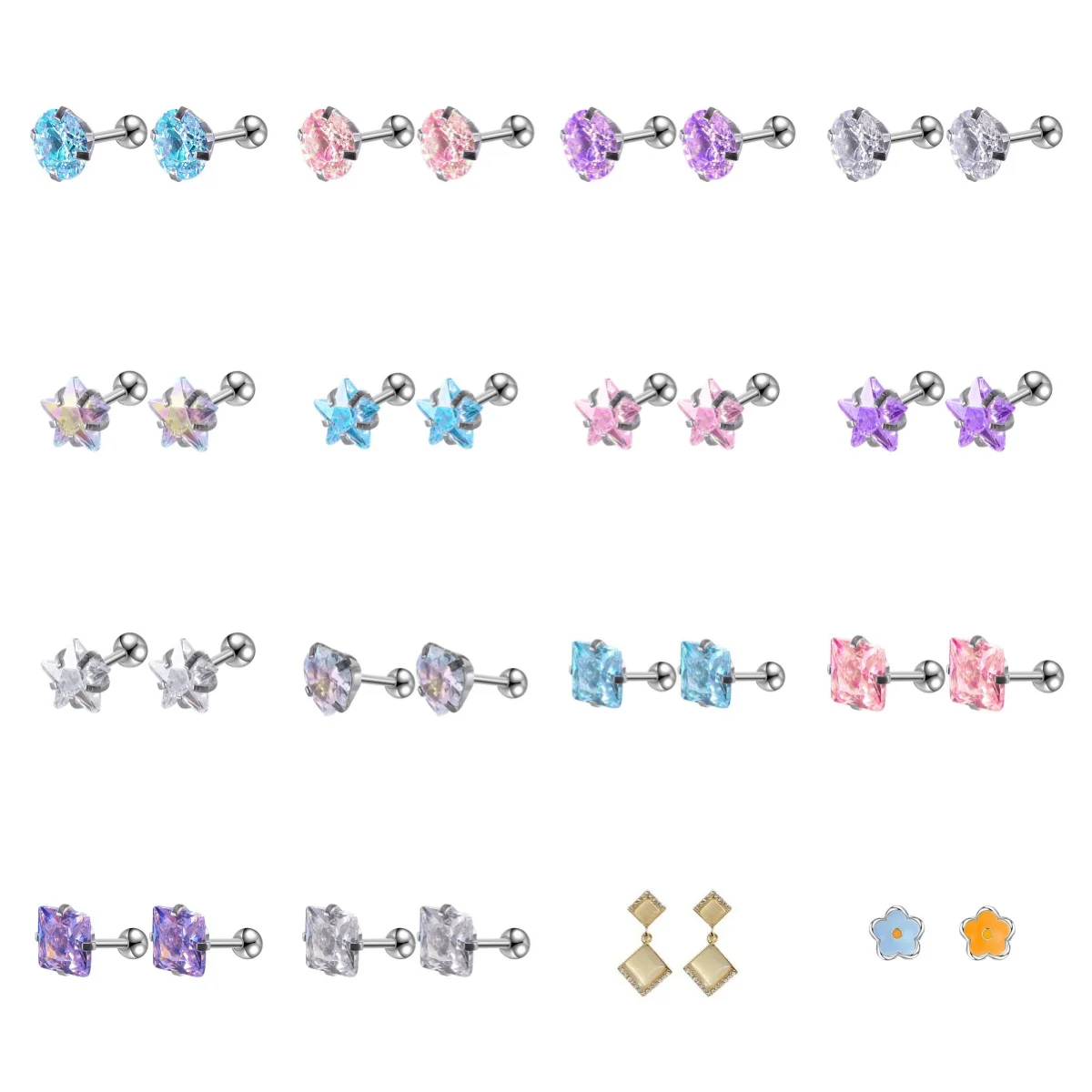 

Популярные серьги из стерлингового серебра S925, 30 дюймов, серьги в минималистичном стиле с сапфировой звездой, подарок на день Святого Валентина