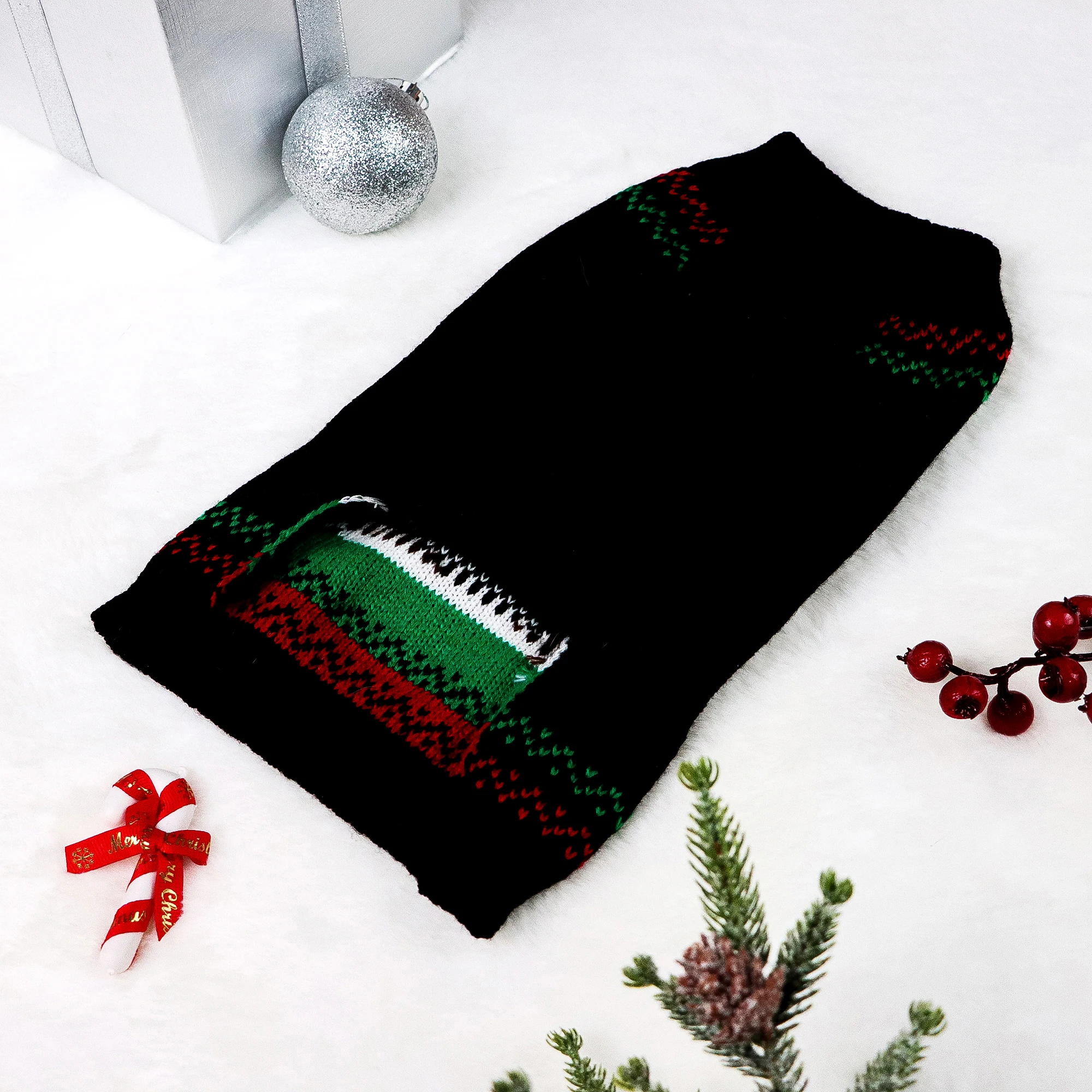Kleiner Hundepullover Haustier Elch Weihnachtspullover Kleidung mit flauschigem Bommel für Hunde Katze Haustier für Winter Weihnachten Urlaub Atmungsaktiv S – Detail 10