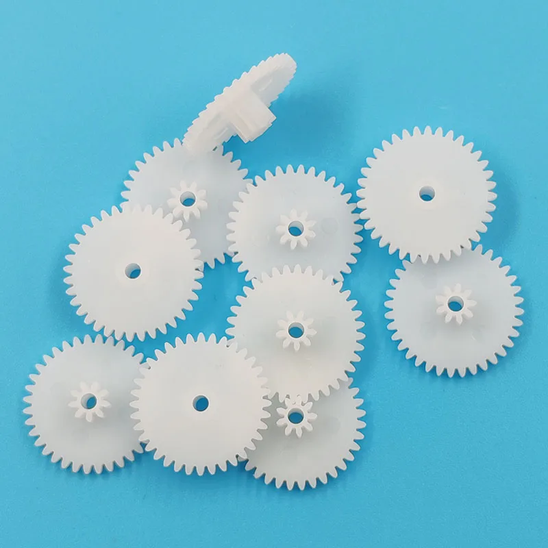 36092B M0.5 Spur Gear OD 19mm 36 Teeth/ 9 Teeth 2.05mm Hole Plastic POM Pinion Wheels DIY Repair Parts 36 + 9t
