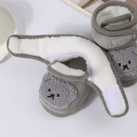 2024 New Baby Cute Shoes Children Soft Soled Walking Shoes Autumn Winter Cartoon Bear Newborn Infant Cotton Boots First Walkers 4