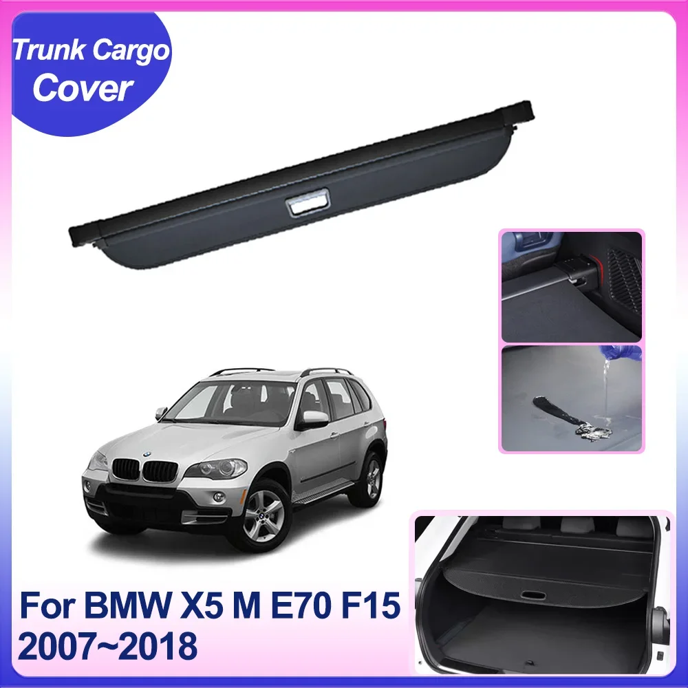 

Rear Trunk Cargo Cover for BMW X5 M E70 F15 xDrive30i 2007~2018 Shield Shade Curtain Luggage Privacy Partition Board Accessories