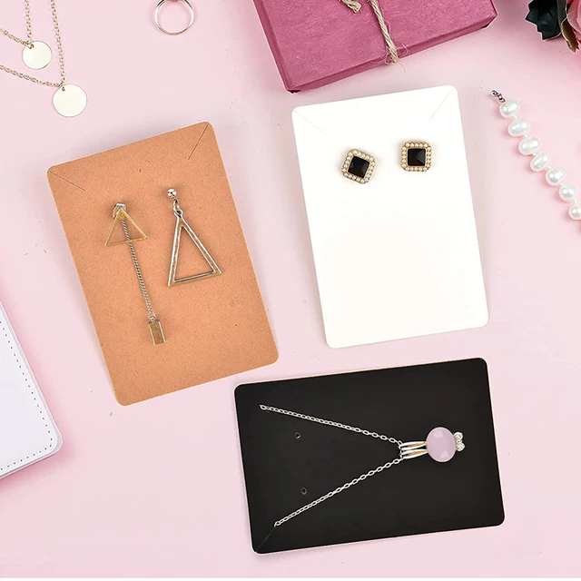 Display Cards Necklace Earrings  Kraft Paper Necklace Earrings Card -  50pcs/lot - Aliexpress