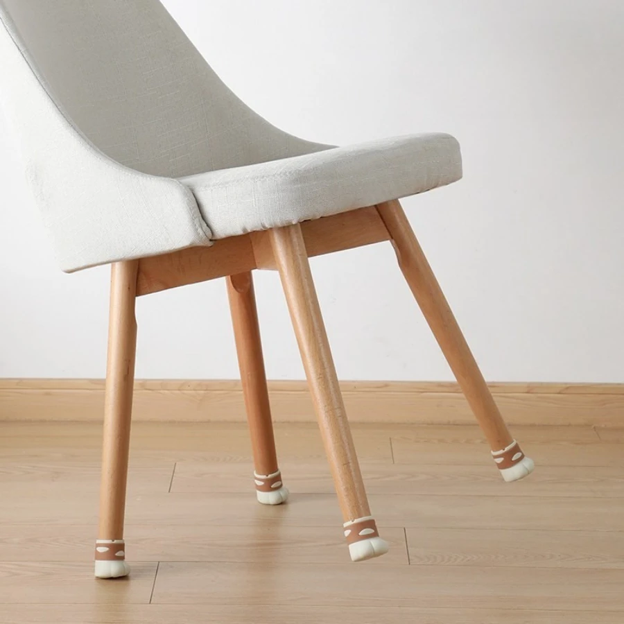 고양이 발 모양의 실리콘 의자 다리 패드 가구 다리 소음 감소를위한 미끄럼 방지 소음 감소 바닥 보호 커버