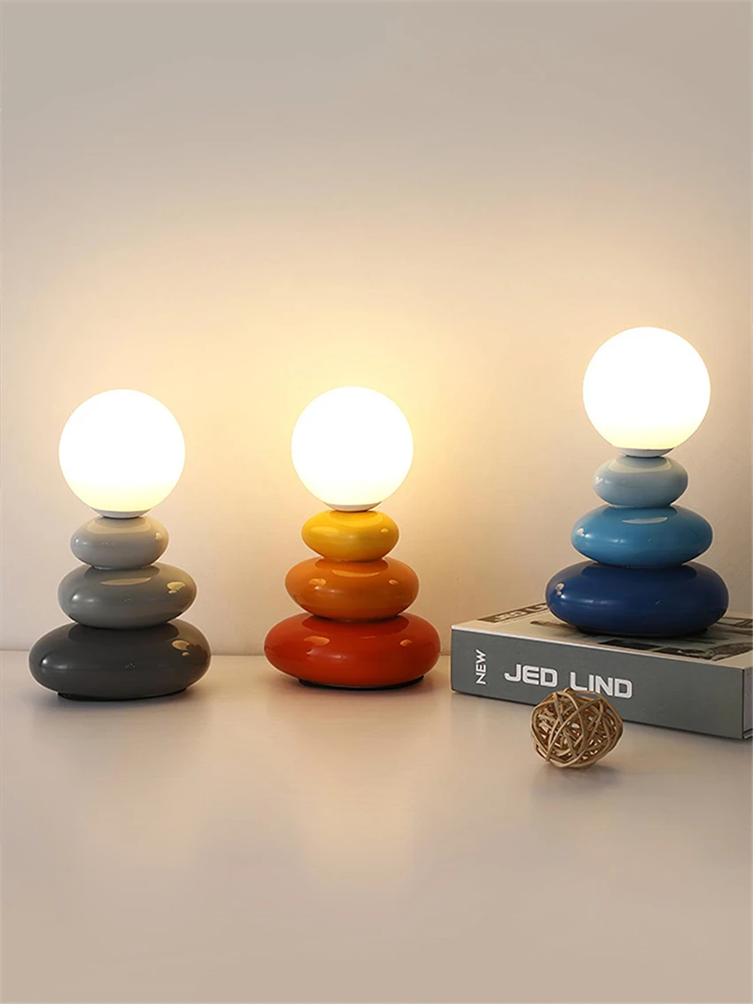 

Nordic Creative Ceramic Color Table Lamps Children's Room Study Table Top Decor Bedroom Bedside Sleeping Home LED Table Lights