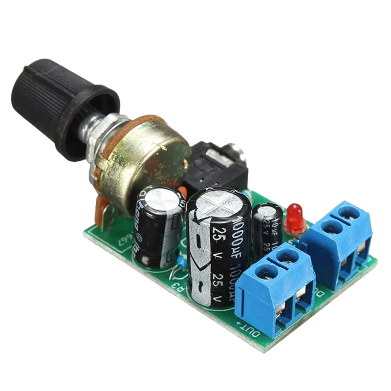 LM386 오디오 앰프 보드 모노 3.5mm DC 3-12V 볼륨 컨트롤, 10W, 드롭 배송, 1 개