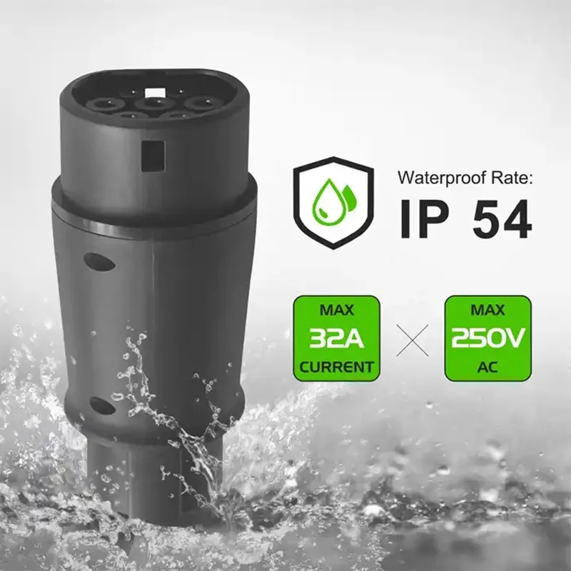 

New EVSE Adaptor 16A 32A Electric Vehicle Car EV Charger Connector SAE J1772 Socket Type 1 to Type 2 EV Adapter Socket