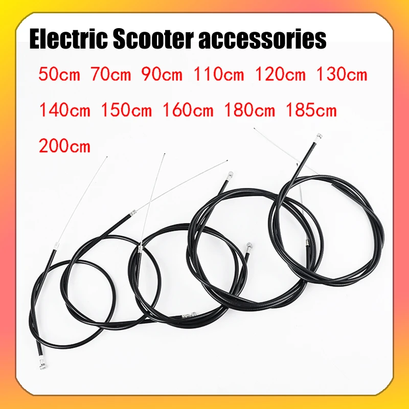 General Electric Scooter brake line replacement cable 50/70/110/140/180/200cm scooter front and rear brake accessories scooter brake line for ninebot max g30 electric scooter front wheel brake accessories black bicycle accessories