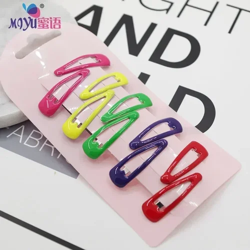 새로운 귀여운 만화 하트 타입 메탈 캔디 컬러 베이비 BB 클립, 소녀 헤어핀 헤어 클립 키즈 모자를 쓰고 있죠 어린이 액세서리, 10 개 4